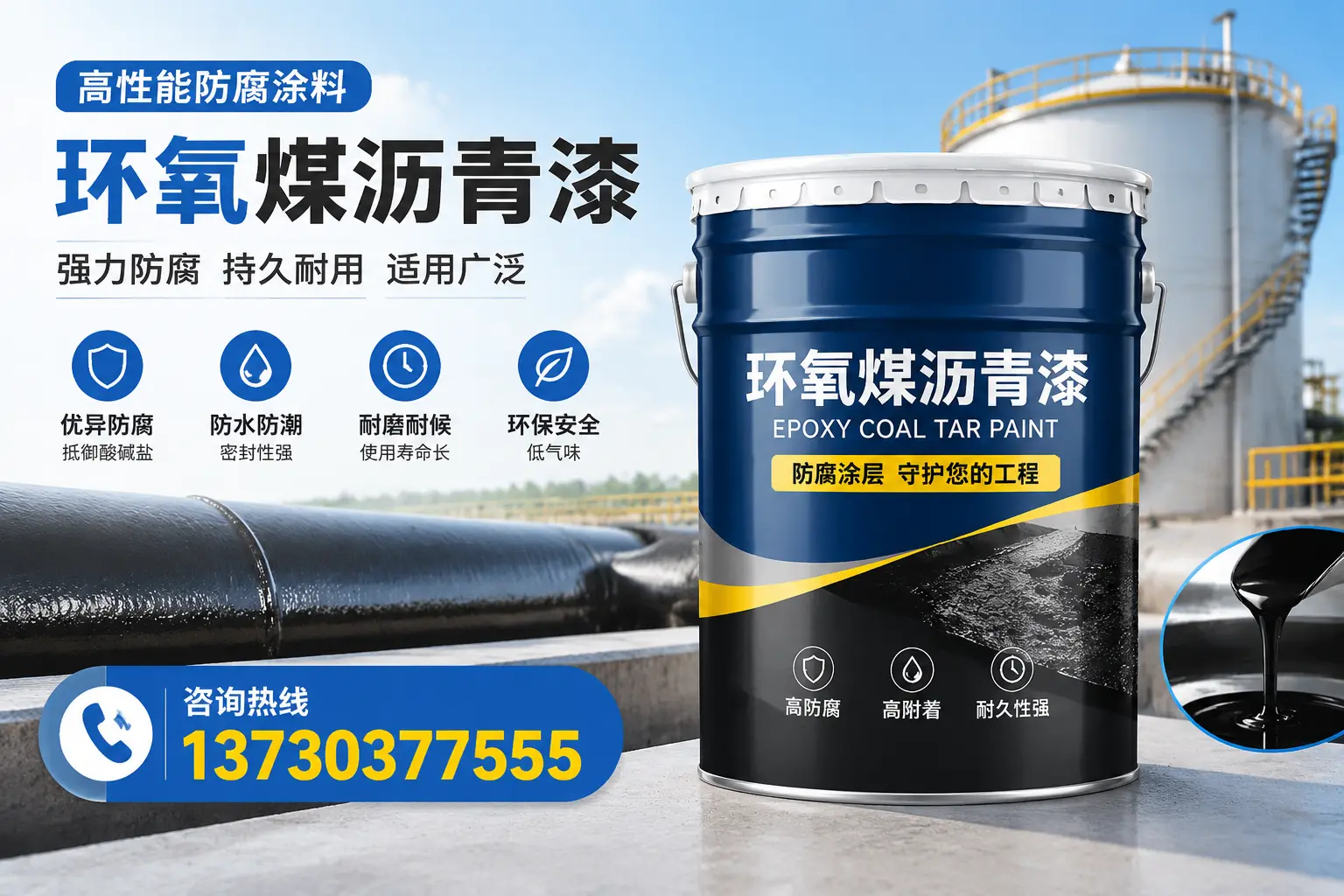 环氧煤沥青漆的耐久性分析，适合四平的使用场景